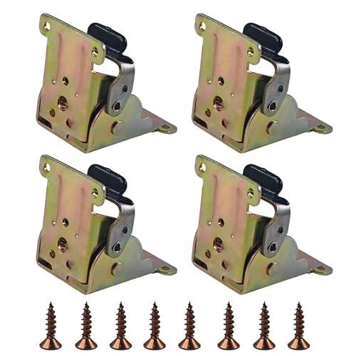 PDETVEO 4er-Pack 0-90° klappbare Stützhalterungen mit glattem Selbstverriegelungsmechanismus, verstellbare faltbare Scharniere für Tischbeine und Werkbank, Premium-Hardware-Kit mit von PDETVEO