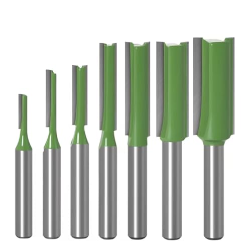 7 Stück/Set 6 mm/1/4 Zoll Schaft gerade Bohrer Hartmetall Einzel- und Doppelschneidfräser(7Pcs 6mm) von PDFEswm
