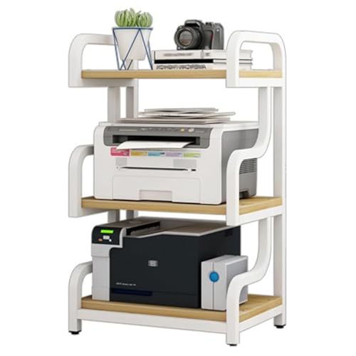 AV-Schrank Audio-Rack, Audio-Video-Medienständer, Audio-Video-Turm Stereo-Audio-Rack-Ständer, Ideal for Ecken und Kleine Räume(White,3tier) von PDKFHNR