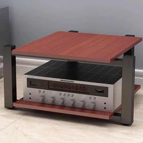 Audio-Rack AV-Medienständer Medien-Audio-Turmschrank 2/3/4-stöckiges Audio-Rack, AV-Komponenten-Stereoschrank, for Büro/DJ/Heimkino(Red,2Tier) von PDKFHNR