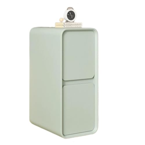 Nachttisch mit 2 Schubladen, Nachttisch Aus Holz mit Stauraum, Leise Schubladenführungen, Nachttischs mit Lederfinish for Schlafzimmer Und Wohnzimmer(Mint green,7.8"x15.7"x19.7") von PDKFHNR