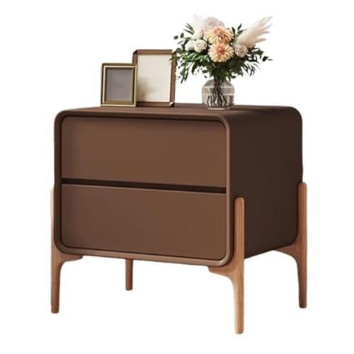 PDKFHNR Schlafzimmer-Holzaufbewahrung Nachttisch, Betttisch mit 2 Schubladen, Design mit hohen Beinen, platzsparend, einfache Montage(Dark Brown,17.7"x15.7"x19.7") von PDKFHNR