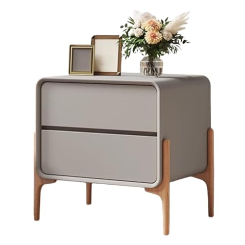 PDKFHNR Schlafzimmer-Holzaufbewahrung Nachttisch, Betttisch mit 2 Schubladen, Design mit hohen Beinen, platzsparend, einfache Montage(Gray,19.7"x15.7"x19.7") von PDKFHNR