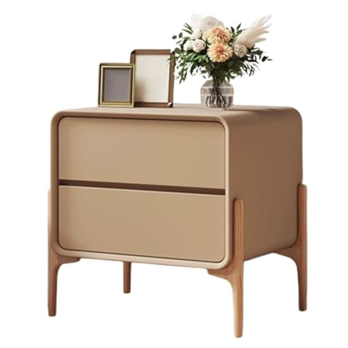 PDKFHNR Schlafzimmer-Holzaufbewahrung Nachttisch, Betttisch mit 2 Schubladen, Design mit hohen Beinen, platzsparend, einfache Montage(Light Brown,17.7"x15.7"x19.7") von PDKFHNR