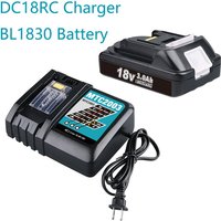 1 Packung 18 V 3,0 Ah Ersatzakku und Ladegerät-Set für Makita 18 Volt Akku BL1830 BL1840 BL1850 BL1860 und Ladegerät 3ADC18RC DC18RD MTC2003 von PDSTATION
