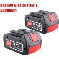 Pdstation - 2 Stück für Bosch Ersatzakku 18 Volt 5.0 Ah gba 18V Professional BAT609 BAT610G BAT618G BAT619 BAT621 BAT620 von PDSTATION