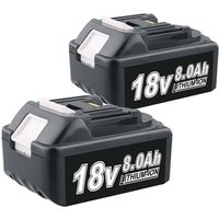 2 Stück für Makita 18 v 8.0 Ah lxt Ersatz-Li-Ionen-Akku BL1860B BL1850 BL1860 BL1850B BL1840B BL1840 BL1830B 194205-3 194309-1 144949499699 von PDSTATION