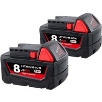 Pdstation - 2Pack 18V 8.0Ah für Milwaukee 48-11-1852 M18 M18B5 M18B6 lithium xc Akku mit erweiterter Kapazität 48-11-1860 48-11-1850 48-11-1828 von PDSTATION