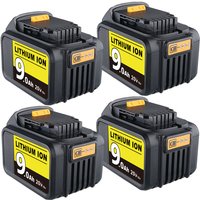 4-Pack Für DeWalt 18V XR Akku 9.0 Ah Li-Ion Batterie DCB184 DCB180 DCB181 DCB182 DCB200 DCB201 DCB204 DCB184-XJ mit LED-Anzeige von PDSTATION