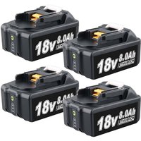 4 Stück für Makita 18 v 8.0 Ah lxt Ersatz-Li-Ionen-Akku BL1860B BL1850 BL1860 BL1850B BL1840B BL1840 BL1830B 194205-3 194309-1 144949499699 von PDSTATION