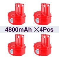 Pdstation - 4 × 4.8Ah 1822 Ersatzbatterie für Makita Batterie 18V NI-Mh PA18 1822 1833 1834 1835 1835F 192827-3 1928273 192829-9 193102-0 193159-1 Pdstation - 4 × 4.8Ah 1822 Ersatzbatterie für Makita Batterie 18V NI-Mh PA18 1822 1833 1834 1835 1835F 192827-3 1928273 192829-9 193102-0 193159-1 von PDSTATION