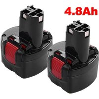 9,6V 4,8Ah Ni-MH Ersatzbatterie für Bosch psr 960 BAT048 BAT100 BAT119 2607335272 2607335461 gsr 9,6VE-2 psr 9,6VE-2 PSR960 23609 32 (Pack von 2) von PDSTATION