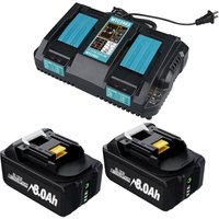 Pdstation - 18 v 8 Ah Lithium-Akku mit langer Lebensdauer und Schnellladegerät für 18 v Werkzeuge und Akkus von Makita. 18 v DC18RD Ladegerät mit von PDSTATION