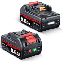 Pdstation - 2Stück 18V 5.5Ah Ersatzakku für makita Akku BL1860 BL1860B BL1850 BL1850B BL1840B BL1840 BL1830 BL1835 BL1845 194204-5 LXT-400 von PDSTATION
