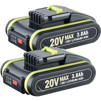 Pdstation - 2X 3800mAh Akku für Worx Akku 20V WA3551 Wiederaufladbarer Li-ion Akku WA3553 WA3556 WA3553 WA3572 WA3605 WA3641 Pdstation - 2X 3800mAh Akku für Worx Akku 20V WA3551 Wiederaufladbarer Li-ion Akku WA3553 WA3556 WA3553 WA3572 WA3605 WA3641 von PDSTATION