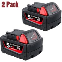 Pdstation - 2X Ersatz-Akku 18V 5.0Ah für Milwaukee M18 Li-Ion Akku Passend für M18B xc 48-11-1815 48-11-1820 48-11-1850 und mehrere Modelle 2601 2610 von PDSTATION