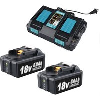 Pdstation - 2er-Pack 18V 5Ah BL1850B Akku mit 3,5A Ladegerät DC18RD für Makita BL1850 BL1860 BL1850B BL1840 BL1830 BL1415 BL1430 BL1440 LXT400 von PDSTATION