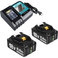 Pdstation - 2er-Pack Makita 18 v 8 Ah Ersatzakkus mit DC18RC-Ladegerät, kompatibel mit Makita 18 v Akkus BL1860 BL1820 1830B 1840B 1850B, passend für Pdstation - 2er-Pack Makita 18 v 8 Ah Ersatzakkus mit DC18RC-Ladegerät, kompatibel mit Makita 18 v Akkus BL1860 BL1820 1830B 1840B 1850B, passend für von PDSTATION