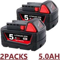 Pdstation - 2x Für Milwaukee M18 Akku M18B5 18V xc 5.0Ah Li-Ion 48-11-1860 48-11-1852 M18B 48-11-1840 48-11-1828 48-11-1820 48-11-1815 48-11-1850 von PDSTATION