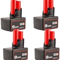 4 set neu Ersatzakku Für Milwaukee M12 lithium xc 9.0 Ah 12V 48-11-2402 M12B von PDSTATION