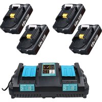 Pdstation - 4er-Pack 3,0 Ah BL1850B-Akku und 3,5 a DC18RD-Ladegerät für Makita 18 v lxt BL1850 BL1840b BL1830 BL1815 BL1860B BMR102 DMR104 DMR108 von PDSTATION