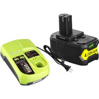 Pdstation - 5,0 Ah Ersatz für Ryobi 18 v Akku mit P117B Ladegerät. Kompatibel mit Ryobi 18 v P102 P103 P104 P105 P107 P108 P109 Akku. Akku- und von PDSTATION