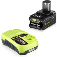5500 mAh Ersatz-Li-Ionen-Akku für Ryobi 18 v P108 Akku mit Ryobi-Ladegerät P117 RB18L50 RB18L40 RB18L25 RB18L15 RB18L13 P122 P107 P104 P109 P102. von PDSTATION