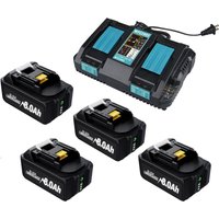 Pdstation - Für Makita 18 v 4 x 8 Ah Ersatzakku und Dual-Schnellladegerät, kompatibel mit 18 v BL1815 BL1830 BL1840 BL1850 BL1860 Akkus für lxt Lion von PDSTATION
