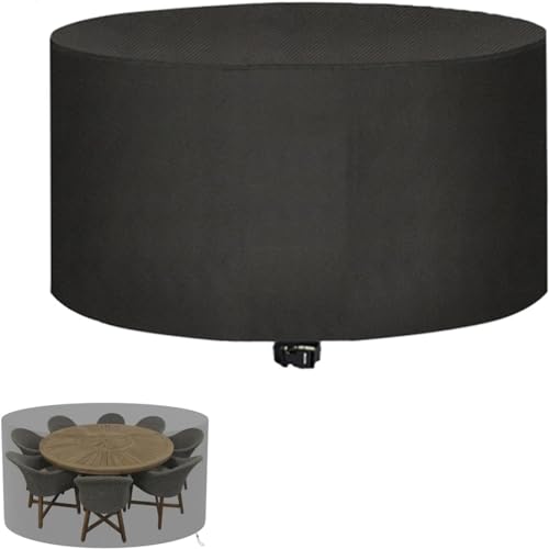 Abdeckung für Gartenmöbel, 130x120cm Multi Größe Abdeckplane Gartenmöbel Schwerlast 420D -Oxford Gewebe, Wasserdicht, Winddicht, UV-Beständiges für Gartentische,Stühle und Möbelsets Schwarz Rund Abdeckung für Gartenmöbel, 130x120cm Multi Größe Abdeckplane Gartenmöbel Schwerlast 420D -Oxford Gewebe, Wasserdicht, Winddicht, UV-Beständiges für Gartentische,Stühle und Möbelsets Schwarz Rund von PDSYCB