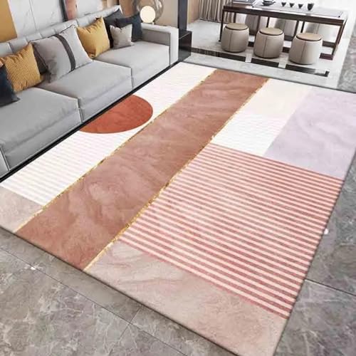 Abstrakter Druck Teppich Wasch barer Teppich Rutsch Fest Wasch bar Schlafzimmer Badezimmer Polyester Matte Schmutz Abweisender Teppich im Wohnzimmer Faltbarer Maschinen wasch barer Teppich 140x200cm von PDSYCB