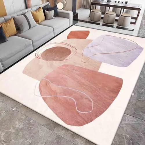 Abstrakter Druck Teppich Wasch barer Teppich Rutsch Fest Wasch bar Schlafzimmer Badezimmer Polyester Matte Schmutz Abweisender Teppich im Wohnzimmer Faltbarer Maschinen wasch barer Teppich 50x80cm von PDSYCB