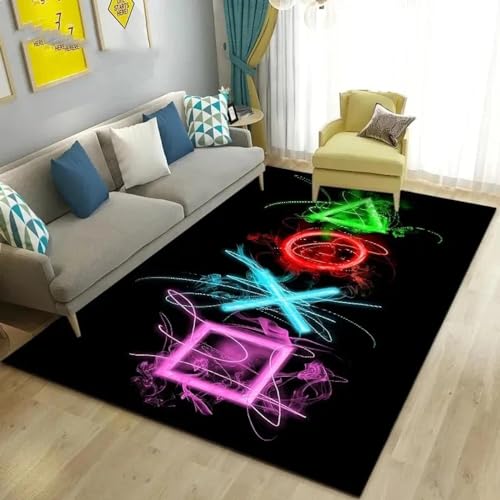 PDSYCB 3D Cartoon Gamer Game Controller Bereich Teppich Teppich Teppich FüR Wohnzimmer Schlafzimmer Sofa Fuß Matte Dekoration Kind Spielen Rutsch Feste Boden Matte 120x170cm von PDSYCB