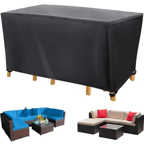PDSYCB Abdeckung Gartenmöbel 200x75x65cm Winterfest Wasserdicht Gartentisch Abdeckung 420D Oxford-Stoff Schutzhülle für Rattanmöbel Balkonmöbel für Terrassenmöbel Lounge Sofa Schwarz PDSYCB Abdeckung Gartenmöbel 200x75x65cm Winterfest Wasserdicht Gartentisch Abdeckung 420D Oxford-Stoff Schutzhülle für Rattanmöbel Balkonmöbel für Terrassenmöbel Lounge Sofa Schwarz von PDSYCB
