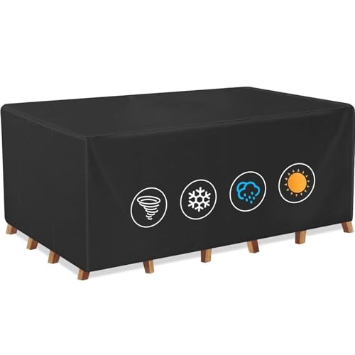 PDSYCB Abdeckung Gartenmöbel Winterfest 150x100x65cm/LWH, Schutzhülle für Gartentisch, UV-Schutz, wasserdichte Schutzhülle Gartenmöbe für Loungemöbel, Terrassenmöbel Rechteckig von PDSYCB