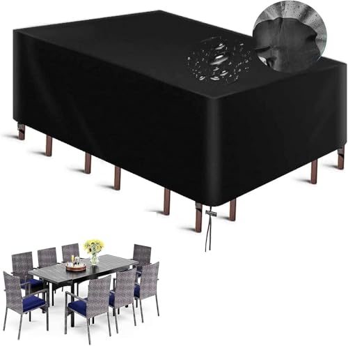 PDSYCB Abdeckung Gartenmöbel Winterfest 71''L x 59''W x 31''H/180x150x80cm, Winterfest Abdeckplane Gartenmöbel, Rechteckig, 600D Oxford Gewebe, Anti-UV, für Gartentische Terrassenmöbel Outdoor-Tisch von PDSYCB