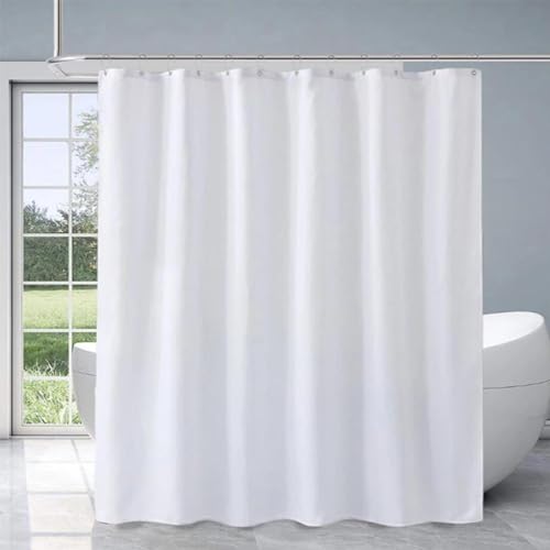 PDSYCB Duschvorhang 120x190cm/BxH Weiße Stoff Plaid Vorhang Digitaldruck Polyester Dusche Anti-Schimmel & Wasserdicht & Waschbar Polyester Stoff Textil Shower Curtains waschbar, mit 12 Haken von PDSYCB