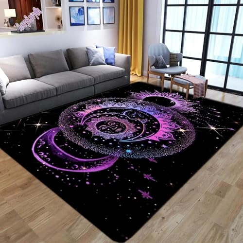 PDSYCB Moderne Bedruckte Teppiche für Wohnzimmer Schlafzimmer Wunderschöne Boden Matte Boden Matte Mädchen Teppich Flur rutsch festen Teppich Blumen Badezimmer Bereich Teppich 140x200cm von PDSYCB