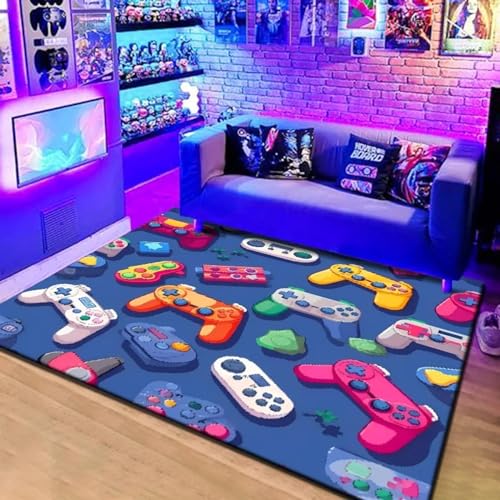 PDSYCB Spielteppich Für Jungen Schlafzimmer Gaming Griff Esports Raum Dekoration Boden Matte 3D-Spielekonsole Teppich Sofa Balkon Schlafzimmer cool Gästezimmer Teppich 100x140cm von PDSYCB