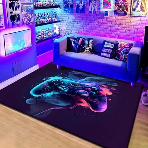 PDSYCB Spielteppich Für Jungen Schlafzimmer Gaming Griff Esports Raum Dekoration Boden Matte 3D-Spielekonsole Teppich Sofa Balkon Schlafzimmer cool Gästezimmer Teppich 140x200cm von PDSYCB