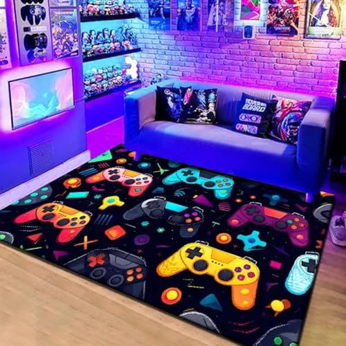 PDSYCB Spielteppich Für Jungen Schlafzimmer Gaming Griff Esports Raum Dekoration Boden Matte 3D-Spielekonsole Teppich Sofa Balkon Schlafzimmer cool Gästezimmer Teppich 160x220cm von PDSYCB