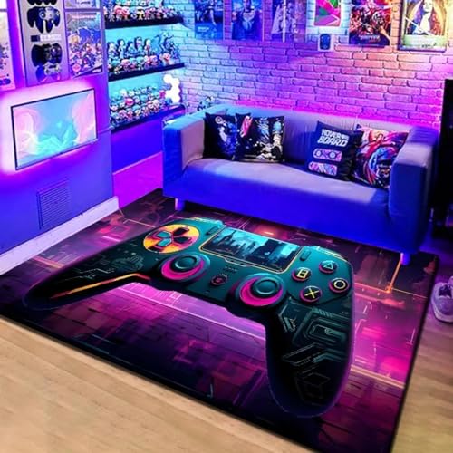 PDSYCB Spielteppich Für Jungen Schlafzimmer Gaming Griff Esports Raum Dekoration Boden Matte 3D-Spielekonsole Teppich Sofa Balkon Schlafzimmer cool Gästezimmer Teppich 60x100cm von PDSYCB