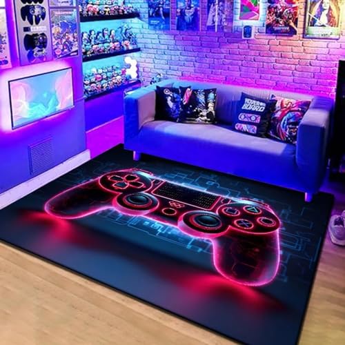 PDSYCB Spielteppich Für Jungen Schlafzimmer Gaming Griff Esports Raum Dekoration Boden Matte 3D-Spielekonsole Teppich Sofa Balkon Schlafzimmer cool Gästezimmer Teppich 60x90cm von PDSYCB