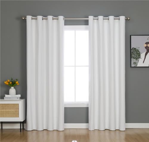 PDSYCB Verdunklungsgardine Weiß WxH/2x75x205cm Gardinen WohnzimmerDicke Vorhänge mit Ösen für Wohnzimmer 2er Set Küchen Kälteschutz & Hitzeschutz Fensterdekor Landhaus Gardine Vorhänge PDSYCB Verdunklungsgardine Weiß WxH/2x75x205cm Gardinen WohnzimmerDicke Vorhänge mit Ösen für Wohnzimmer 2er Set Küchen Kälteschutz & Hitzeschutz Fensterdekor Landhaus Gardine Vorhänge von PDSYCB