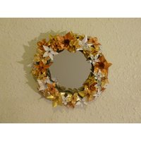 Origami Gold Und Perlenfarbener Geblümter Spiegel von PDXpapercraft