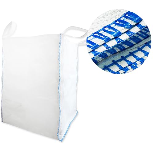 Big Bag 75x75x100 cm 500kg – stabiler Polypropylen Sack für Bauschutt, Schüttgut, Garten- & Bauabfälle, Recycling, Landwirtschaft, 4 Hebeschlaufen von PDmedia