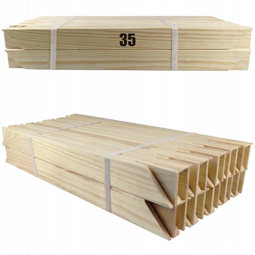 Künstler Keilrahmenleisten Set 20 Stück | Holzleisten für Leinwandrahmen 20–95 cm | Profil 20×35 mm | stabile Kiefernholz Leisten für Malerei, Acryl, Öl, Mixed Media & DIY Projekte (35 cm) von PDmedia