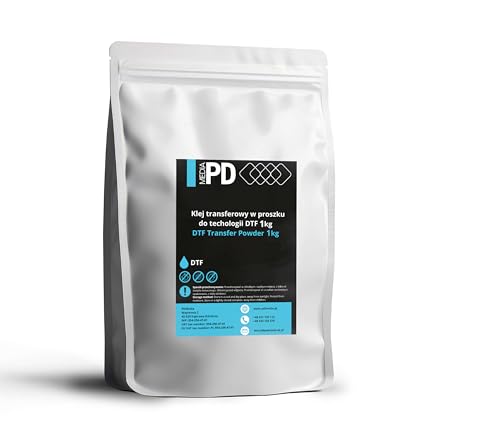 PDmedia Transferklebstoffpulver für die DTF-Technik – 1 kg Powder Digital Transfer – Heißschmelzkleber, DTF Vorbehandlungspulver für direkten Druck auf jedem farbigen/weißen Stoff, Klebepulver von PDmedia