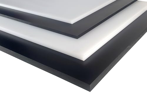 PE-HD Polyethylen Platte 1-30 mm schwarz/weiß diverse Formate Kunststoffplatte (2000 x 1000 x 3 mm, Schwarz) von PE-HD Platten