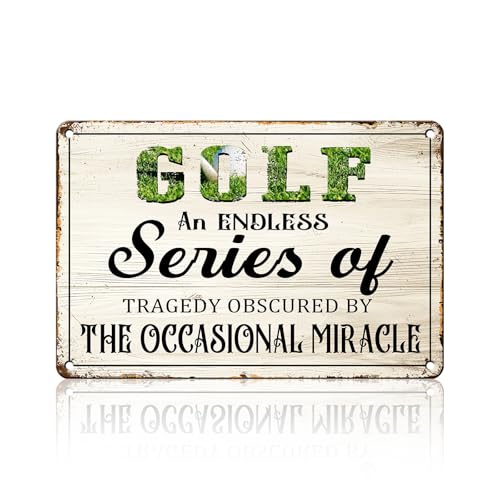Metall-Blechschild "Golf An Endless Serie", "Tragdy Obscured By The Occasional Miracle", für Golfzimmer, Familie, die Golf lieben, 20,3 x 30,5 cm Metall-Blechschild "Golf An Endless Serie", "Tragdy Obscured By The Occasional Miracle", für Golfzimmer, Familie, die Golf lieben, 20,3 x 30,5 cm von PEACHGARDEN