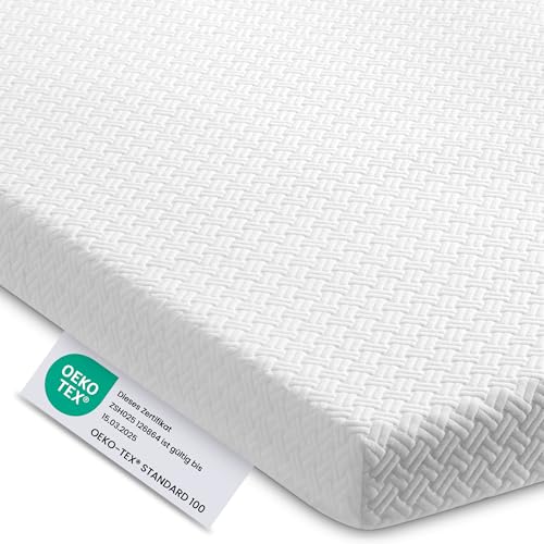 Gel Topper 140x200cm, 7,5cm Höhe Memory Foam Matratzentopper mit Waschbarem Bezug aus Bambusfaser, Zwei Härtegrade H3&H2 Oeko-TEX® Zertifiziert Matratze Topper mit Anti-Rutsch-Bändern von PEAKLIMB